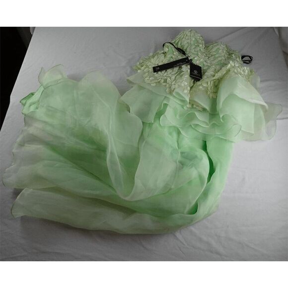 Andrea & Leo Couture Green Dress Size 6 - Picture 4 of 11